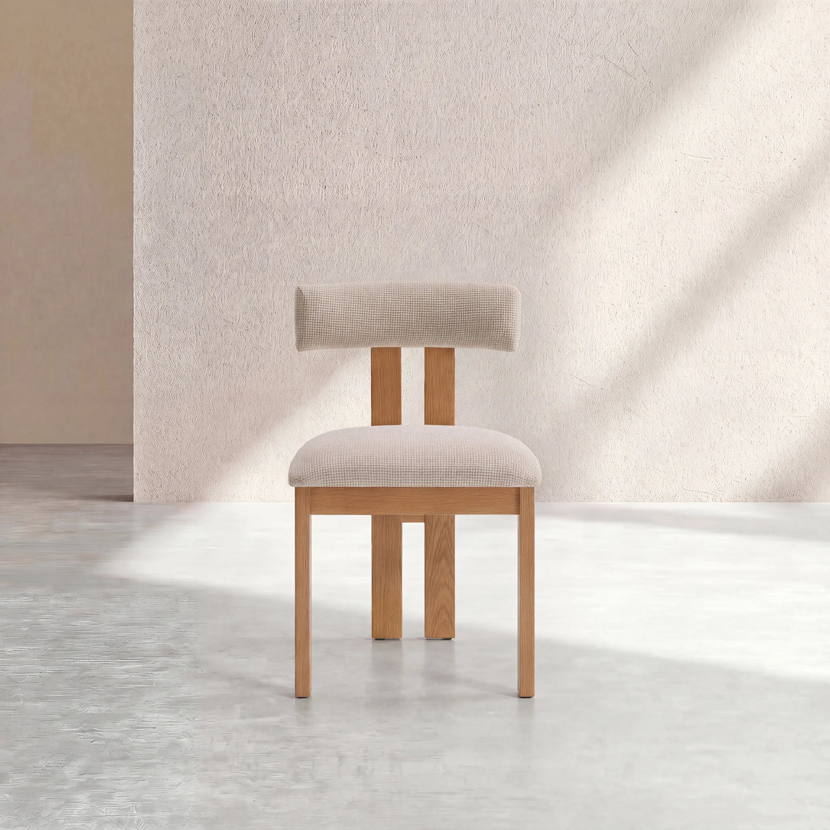 DALYA - Oak & Fabric Set of 2 Chairs