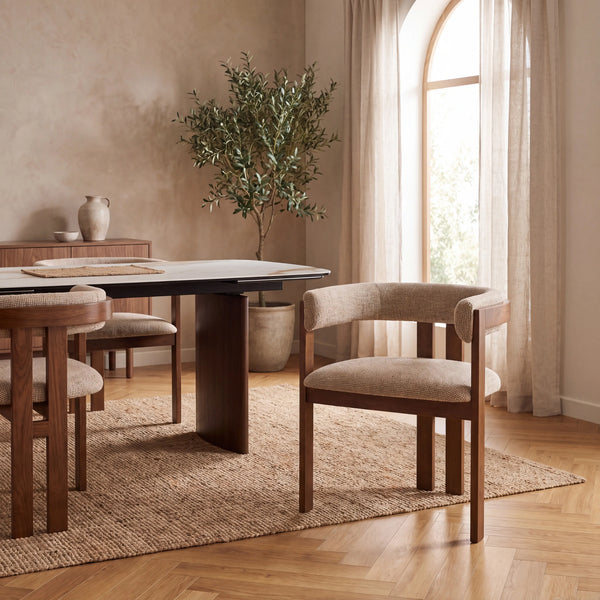 DALYA - Fabric & Oak Armchair
