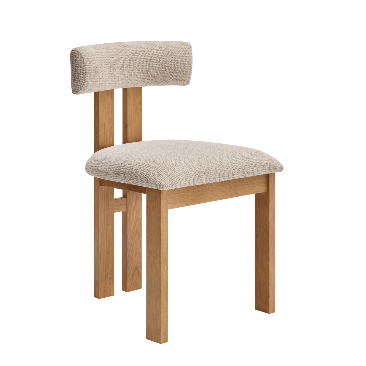 DALYA - Oak & Fabric Set of 2 Chairs