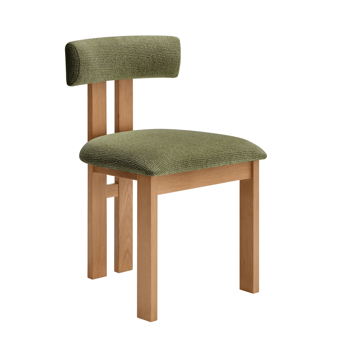DALYA - Oak & Fabric Set of 2 Chairs