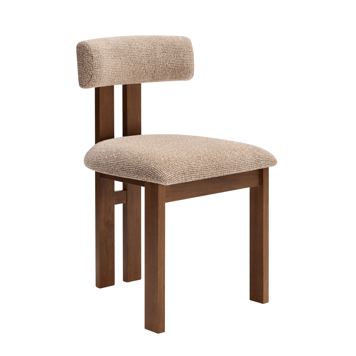 DALYA - Oak & Fabric Set of 2 Chairs
