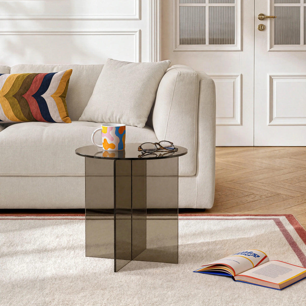 ELORY - Glass Round Side Table