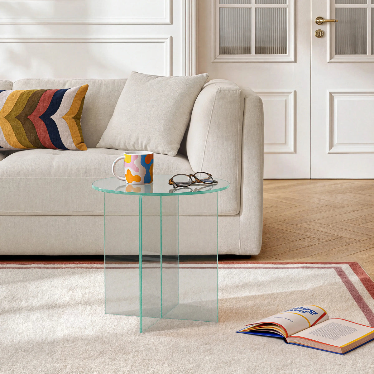 ELORY - Glass Round Side Table