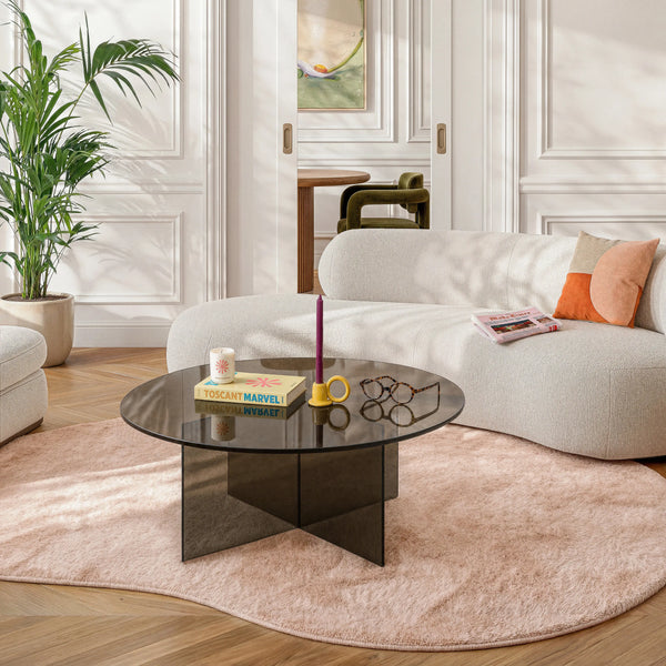 ELORY - Glass Round Coffee Table