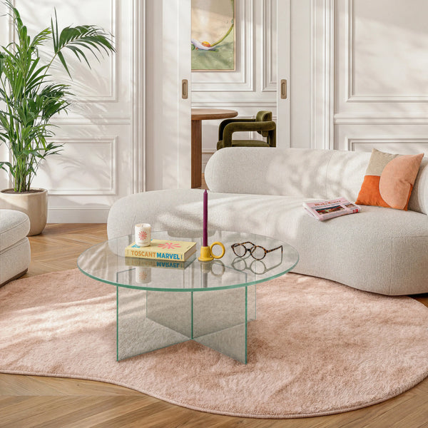 ELORY - Glass Round Coffee Table