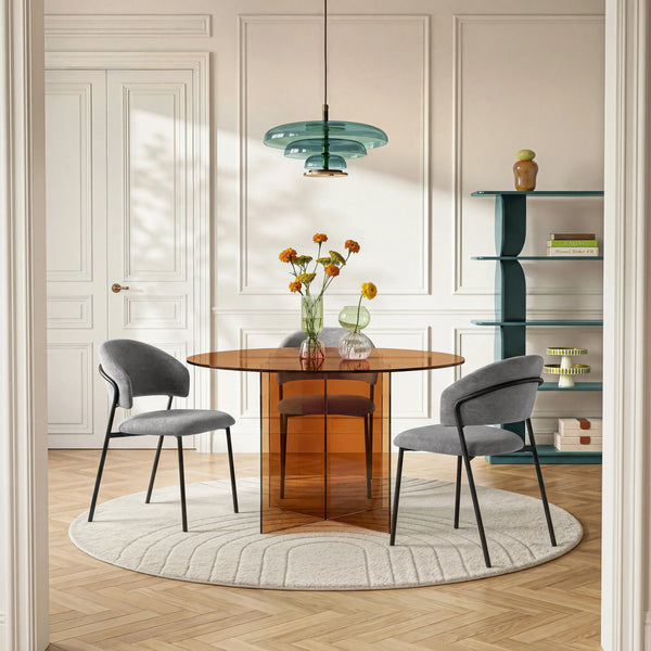 ELORY - Glass Round Dining Table