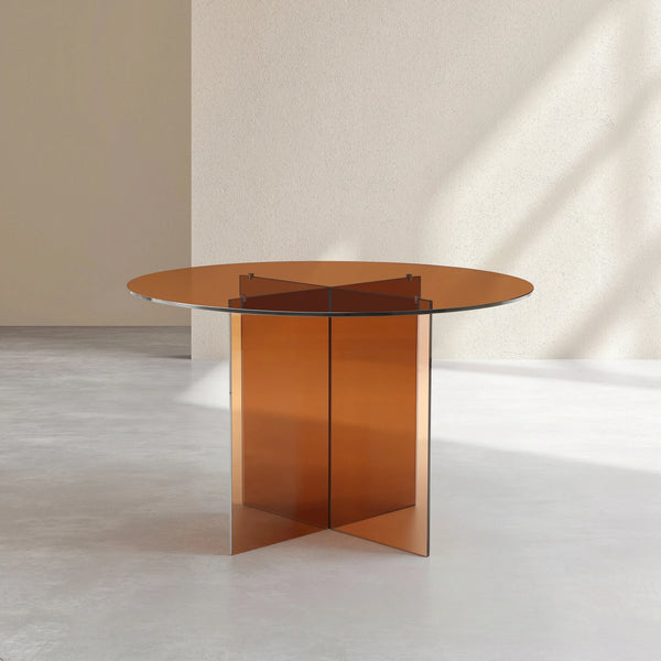 ELORY - Glass Round Dining Table
