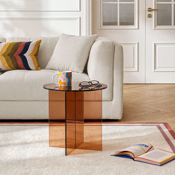 ELORY - Glass Round Side Table