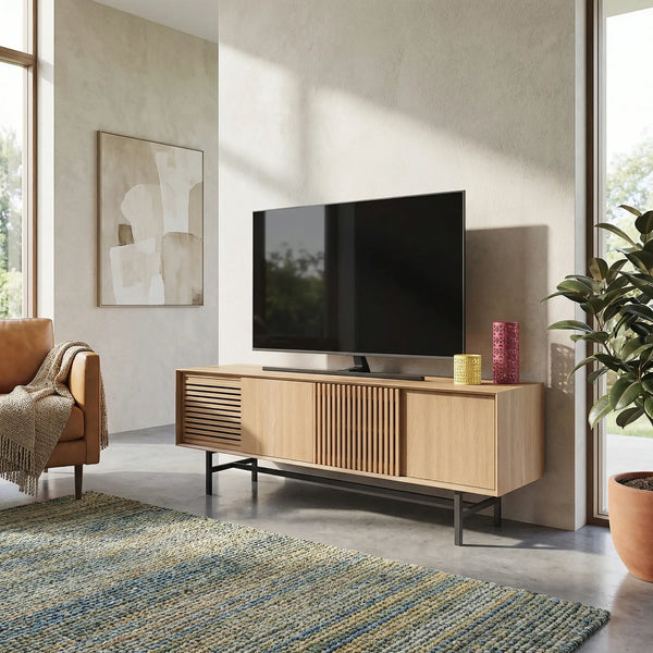 ELYA - Oak 4 Door Entertainment Unit