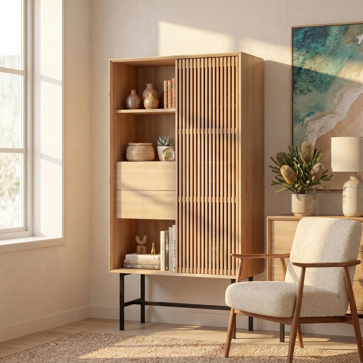 ELYA - Oak 1 Door Sideboard