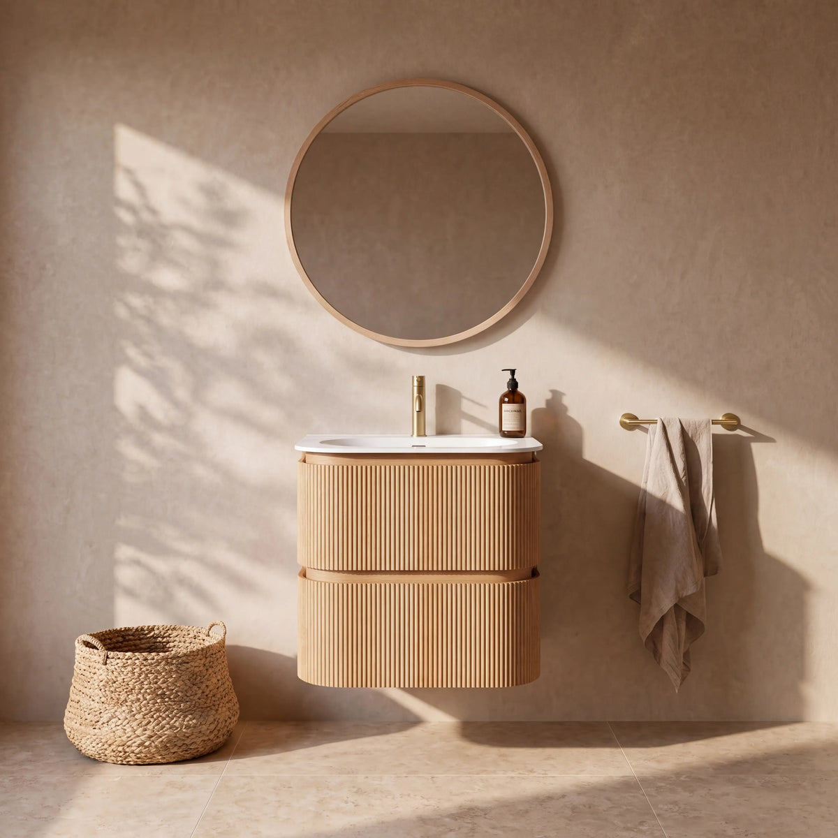 ENOLA - Ash 2 Drawer Bathroom Cabinet - 60 cm