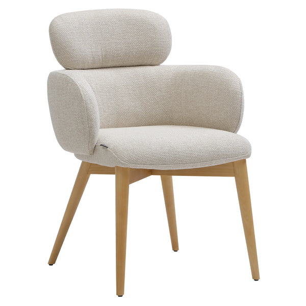 FLORE - Fabric & Oak Set of 2 Dining Chairs