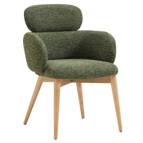 FLORE - Fabric & Oak Set of 2 Dining Chairs