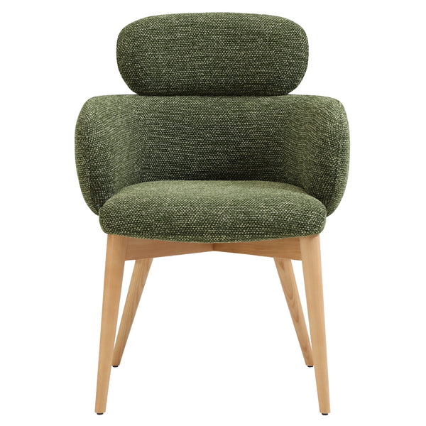 FLORE - Fabric & Oak Set of 2 Dining Chairs