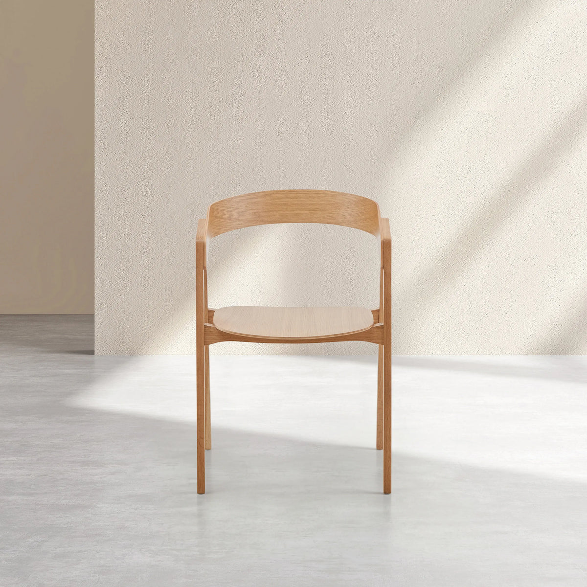 GABINO - Set of 2 Oak Dining Chairs