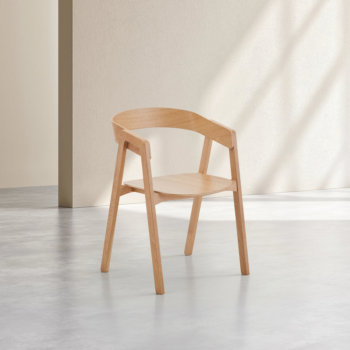 GABINO - Set of 2 Oak Dining Chairs
