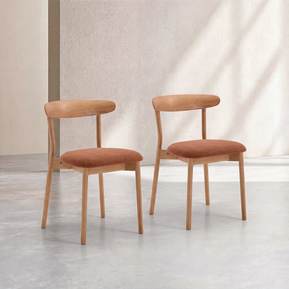 HAYDEN - Oak & Fabric Set of 2 Dining Chairs