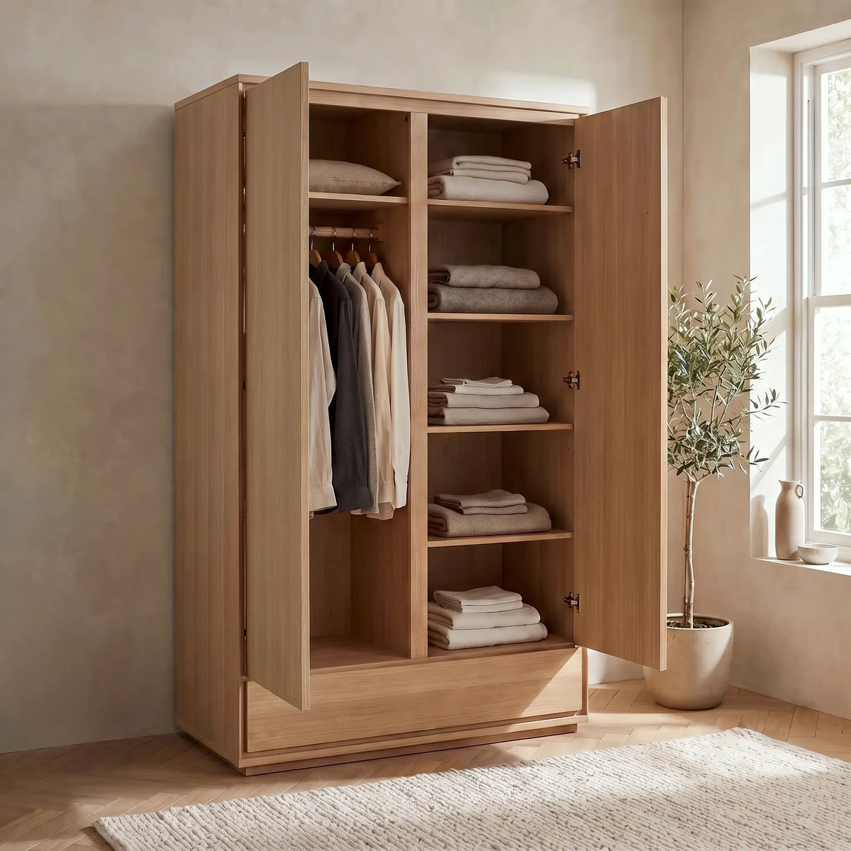 HAZO - Oak 2 Door Wardrobe
