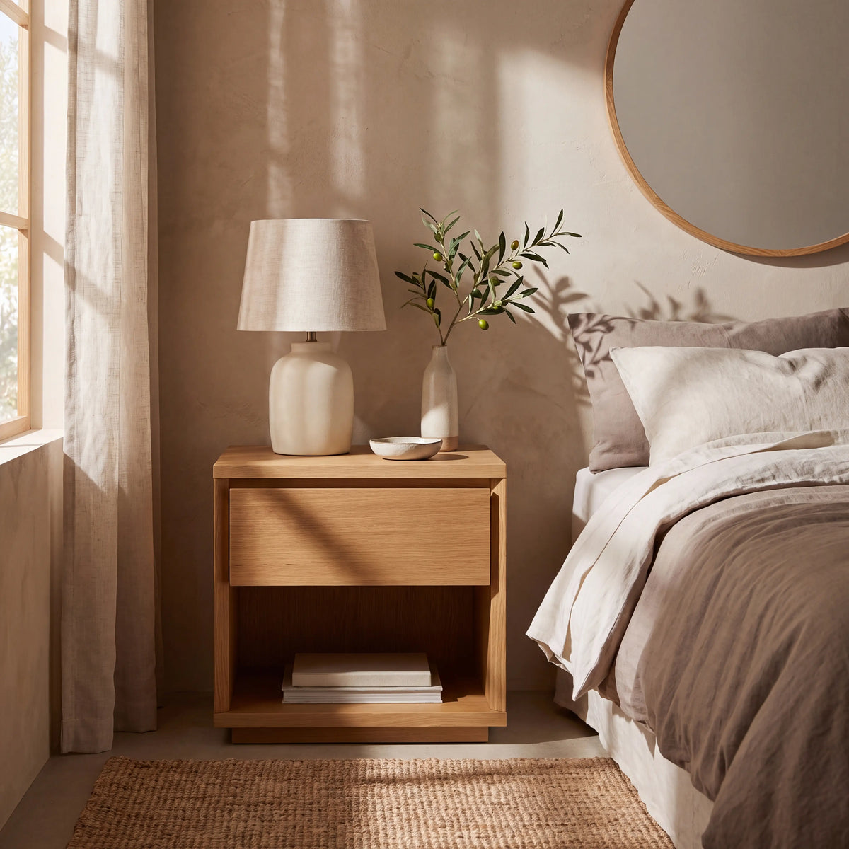 HAZO - Oak Bedside Table