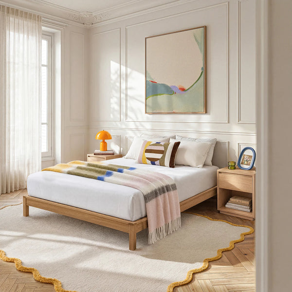 HAZO - Solid Oak Slatted Bed Base - King Size