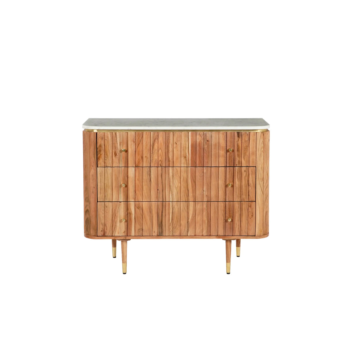 HECTOR - Acacia & Marble 3 Drawer Chest