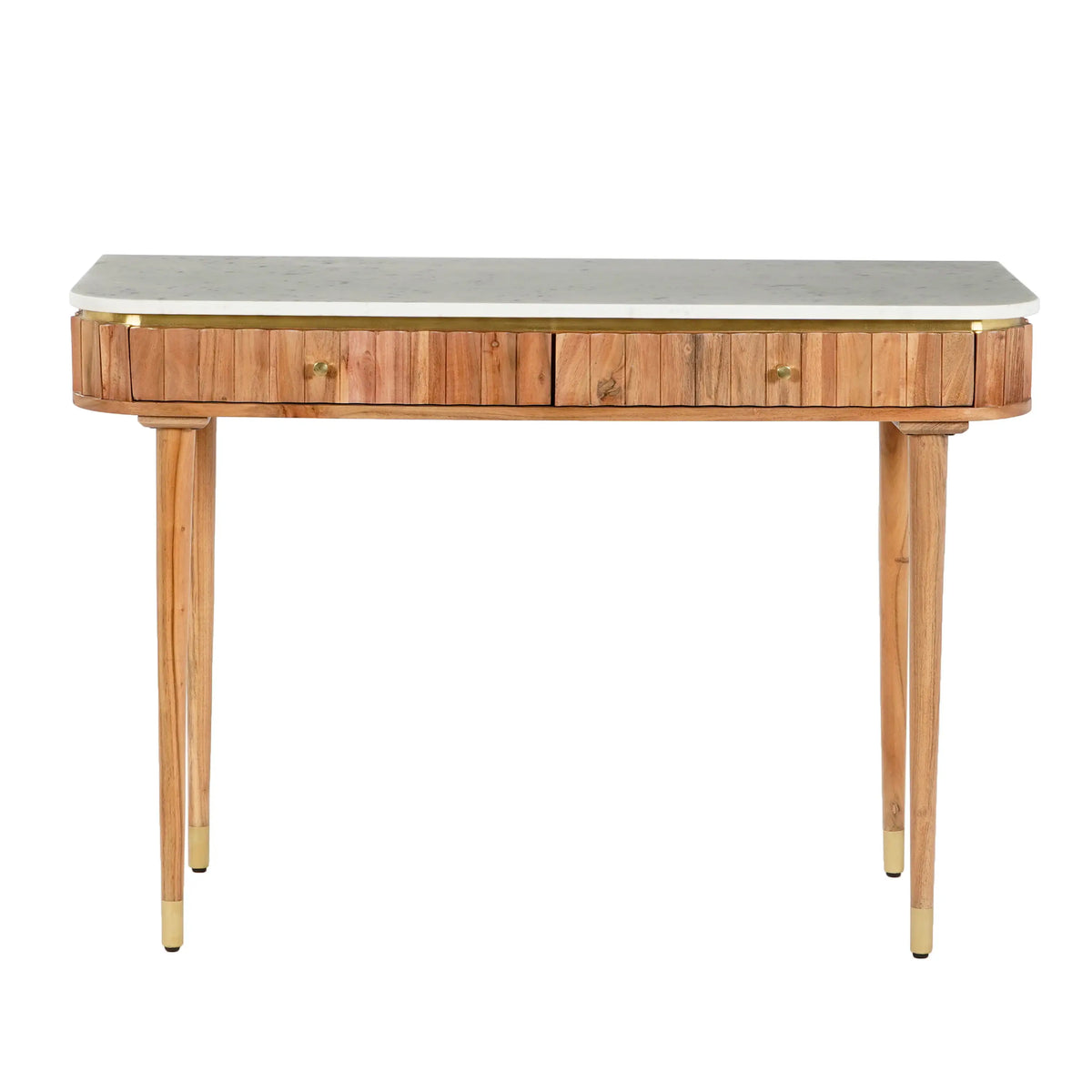 HECTOR - Acacia & Marble 2 Drawer Console