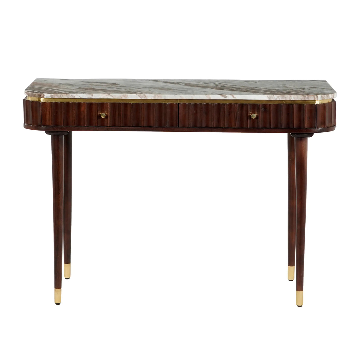 HECTOR - Acacia & Marble 2 Drawer Console