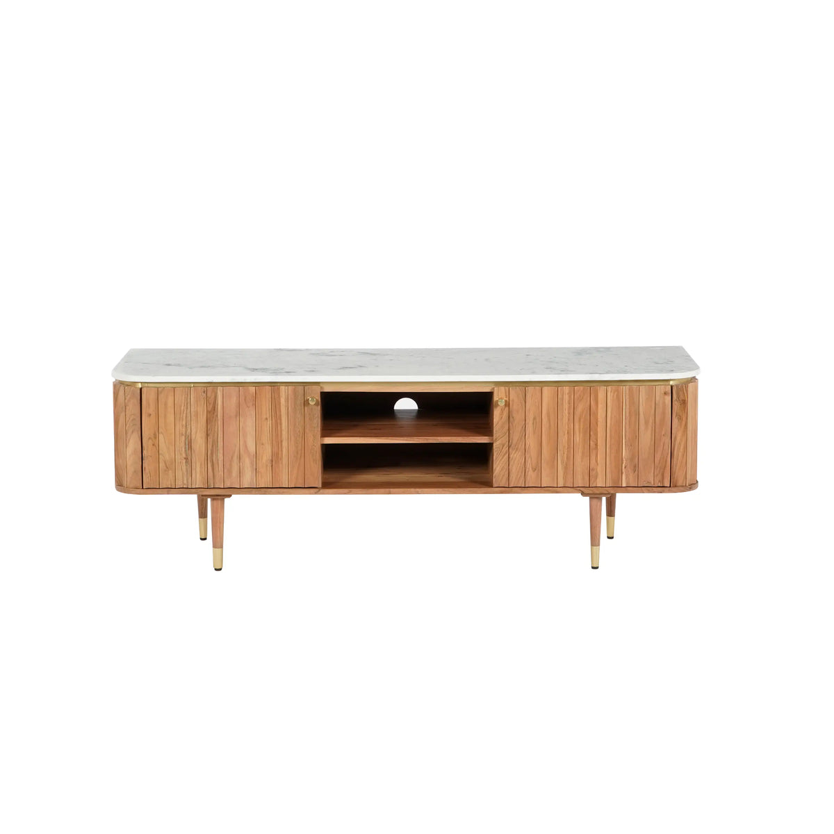 HECTOR - Acacia & Marble 2 Door Entertainment Unit