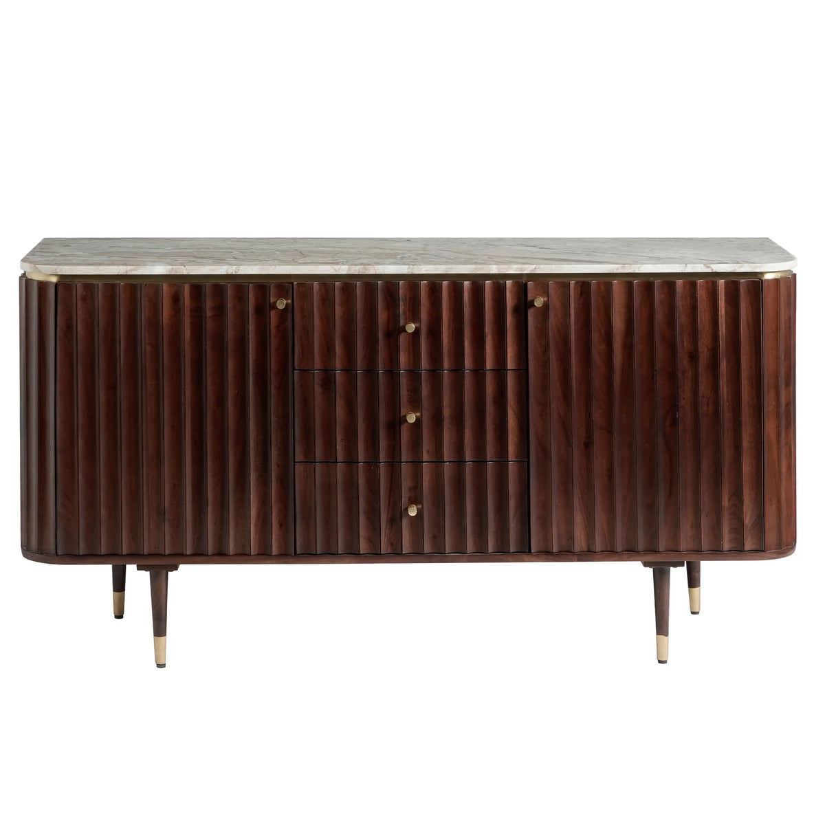 HECTOR - Acacia & Marble 2 Door Sideboard