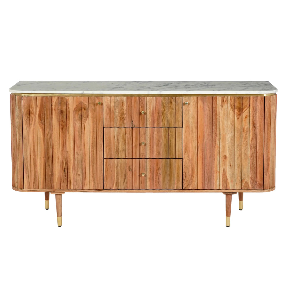 HECTOR - Acacia & Marble 2 Door Sideboard