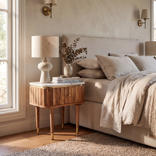 HECTOR - Marble Bedside Table