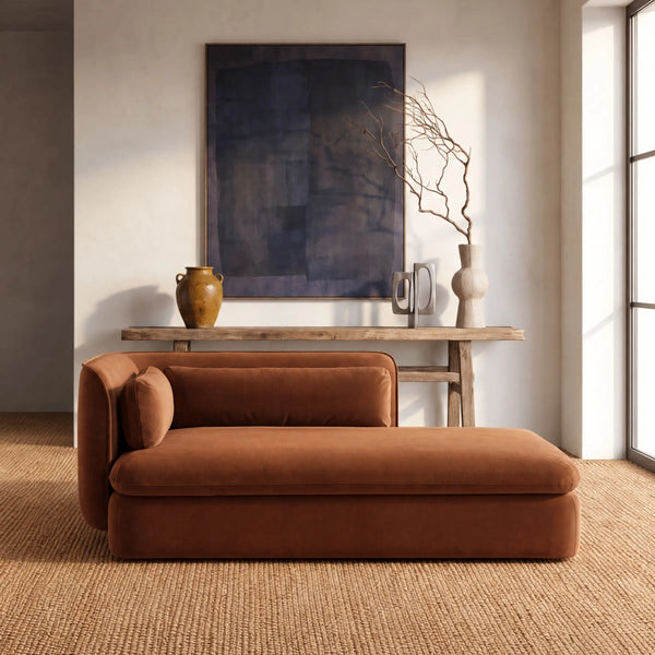 KALMIA - Fabric Chaise Sofa - Right Facing
