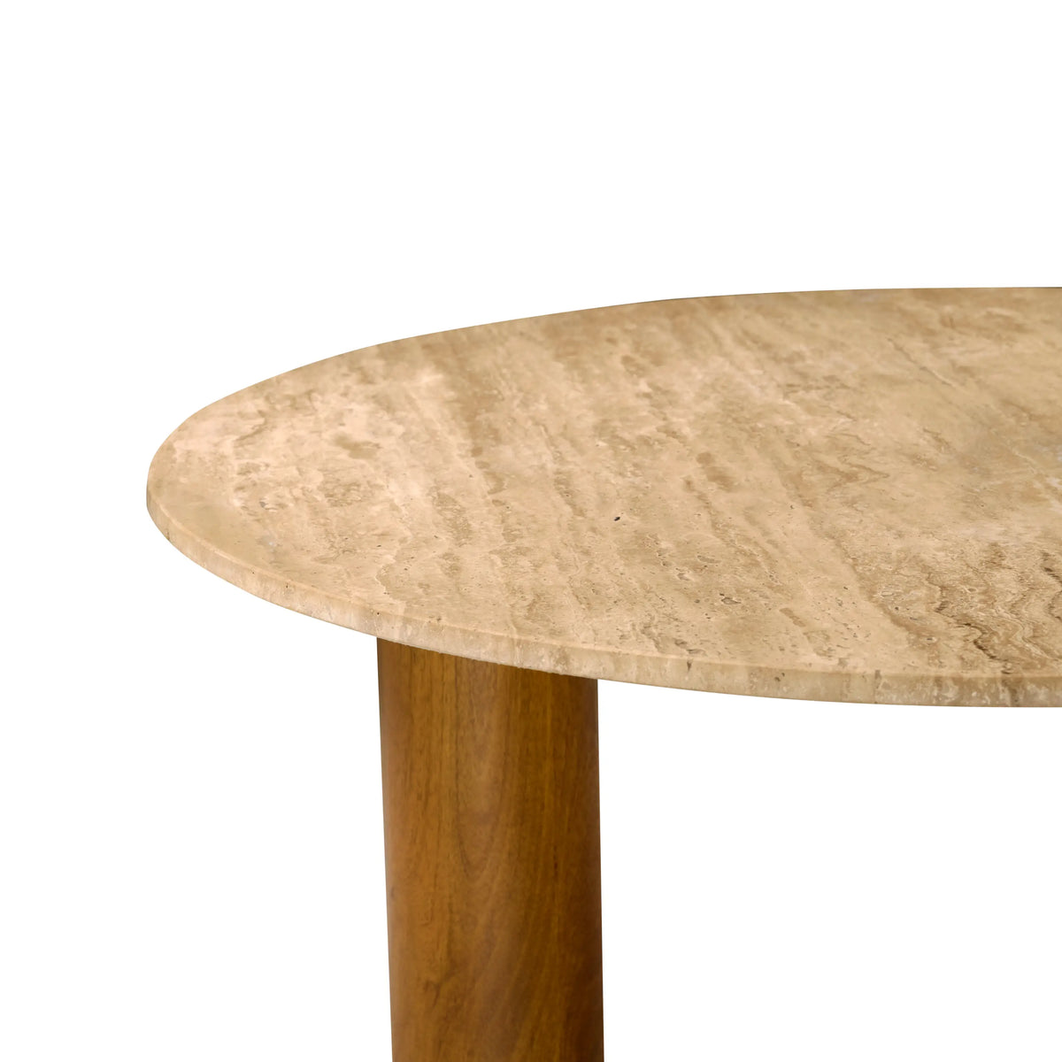 KORA - Travertine & Mango Round Coffee Table