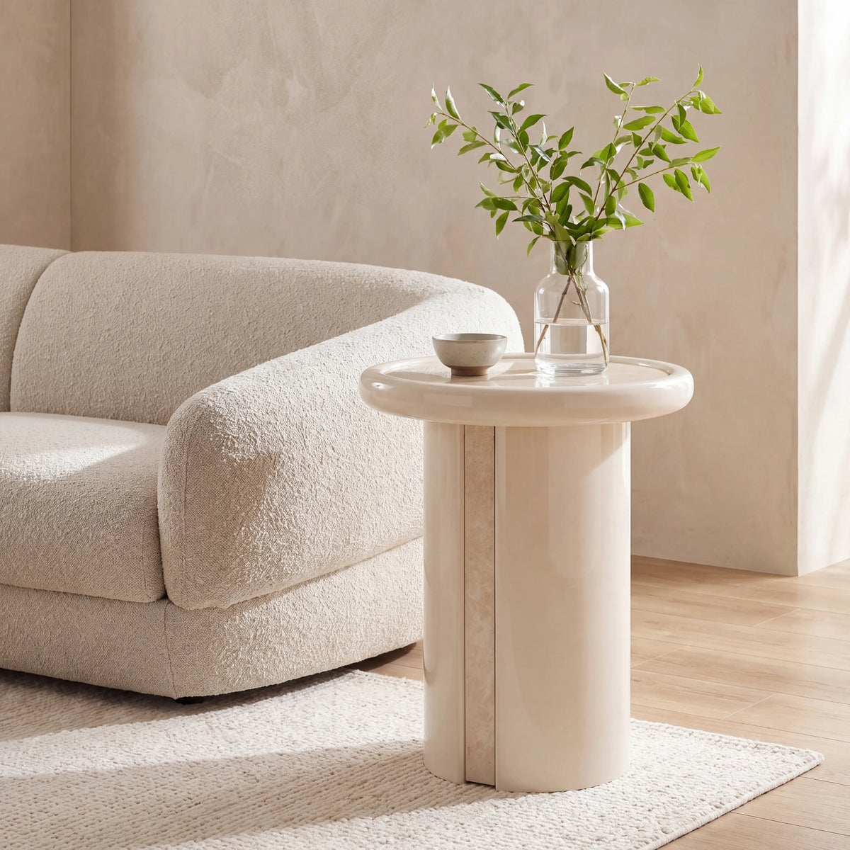LERIDA - Marble Round Side Table