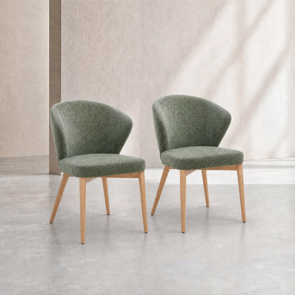LURIS - Chenille Set of 2 Dining Chairs