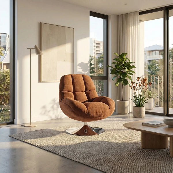 MOGLIANO - Fabric Swivel Armchair