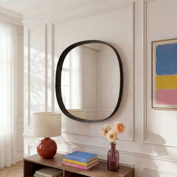 MEROPE - Oak Square Mirror - 90 cm