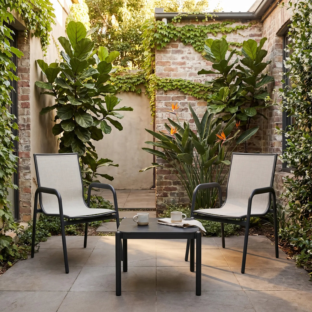 NAZARE - Aluminium Set of 2 Outdoor Chairs
