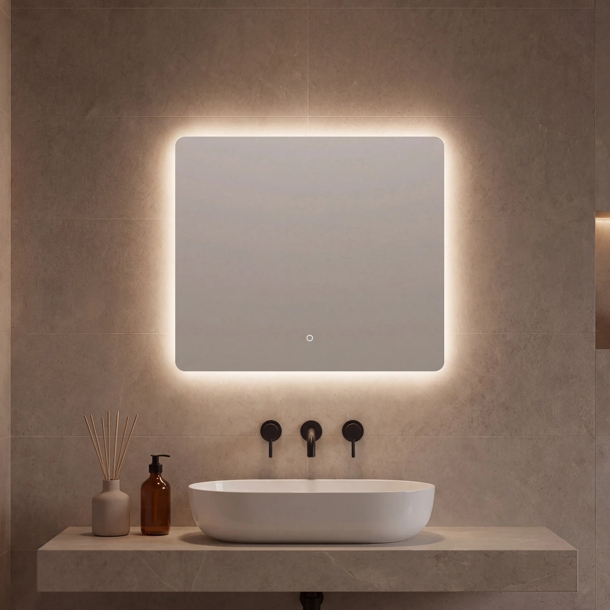NOAM - LED Bathroom Mirror - Touch - 80 x 70 cm