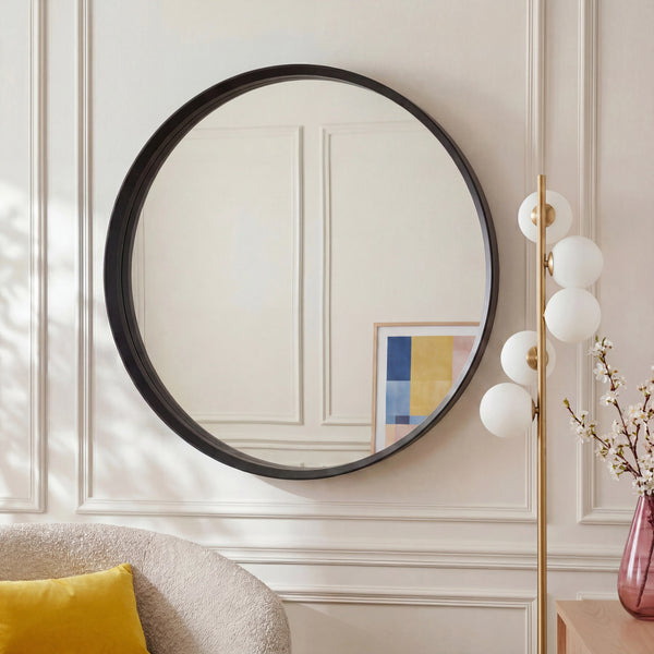 NEPTUNE II - Oak Round Mirror - 100 cm
