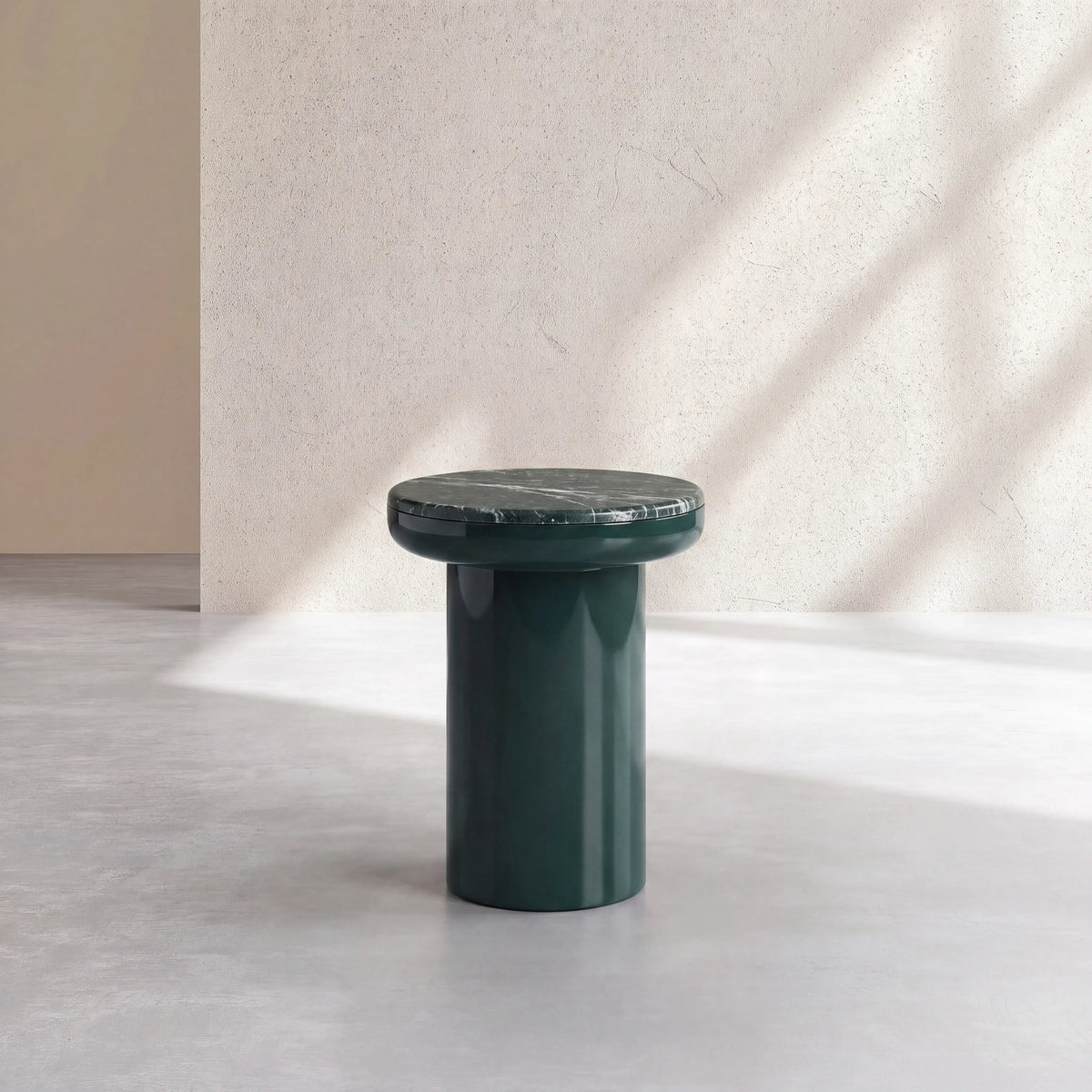 ODERNA - Lacquered & Marble Round Side Table