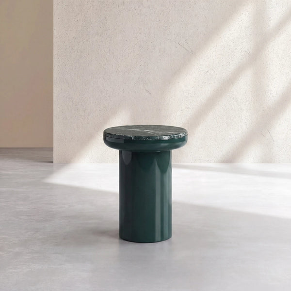 ODERNA - Lacquered & Marble Round Side Table