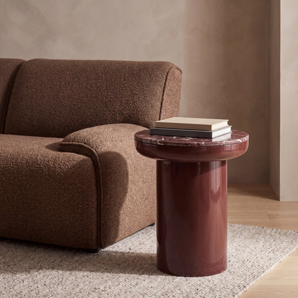 ODERNA - Lacquered & Marble Round Side Table