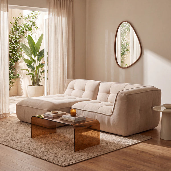 ORIETO - Fabric 3 Seater Left Corner Sofa