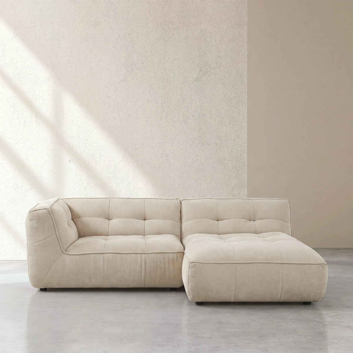 ORIETO - Fabric 3 Seater Right Corner Sofa