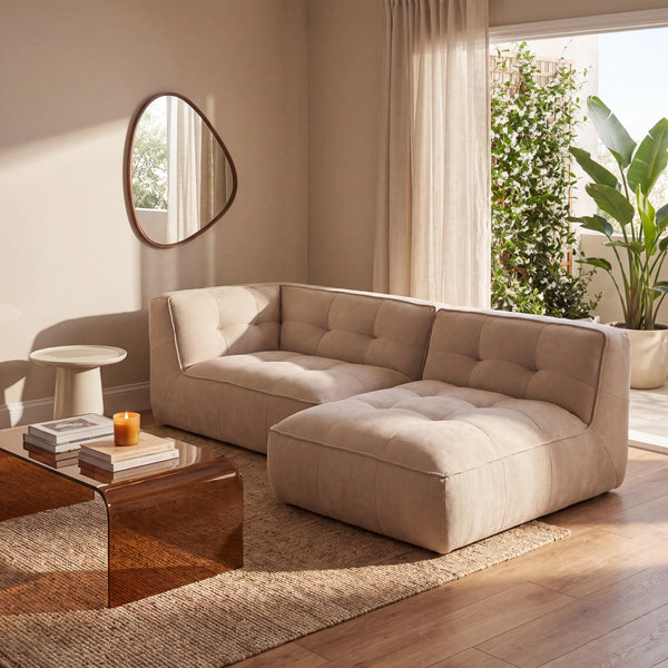 ORIETO - Fabric 3 Seater Right Corner Sofa