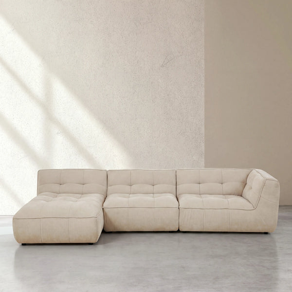 ORIETO - Fabric 4 Seater Left Corner Sofa