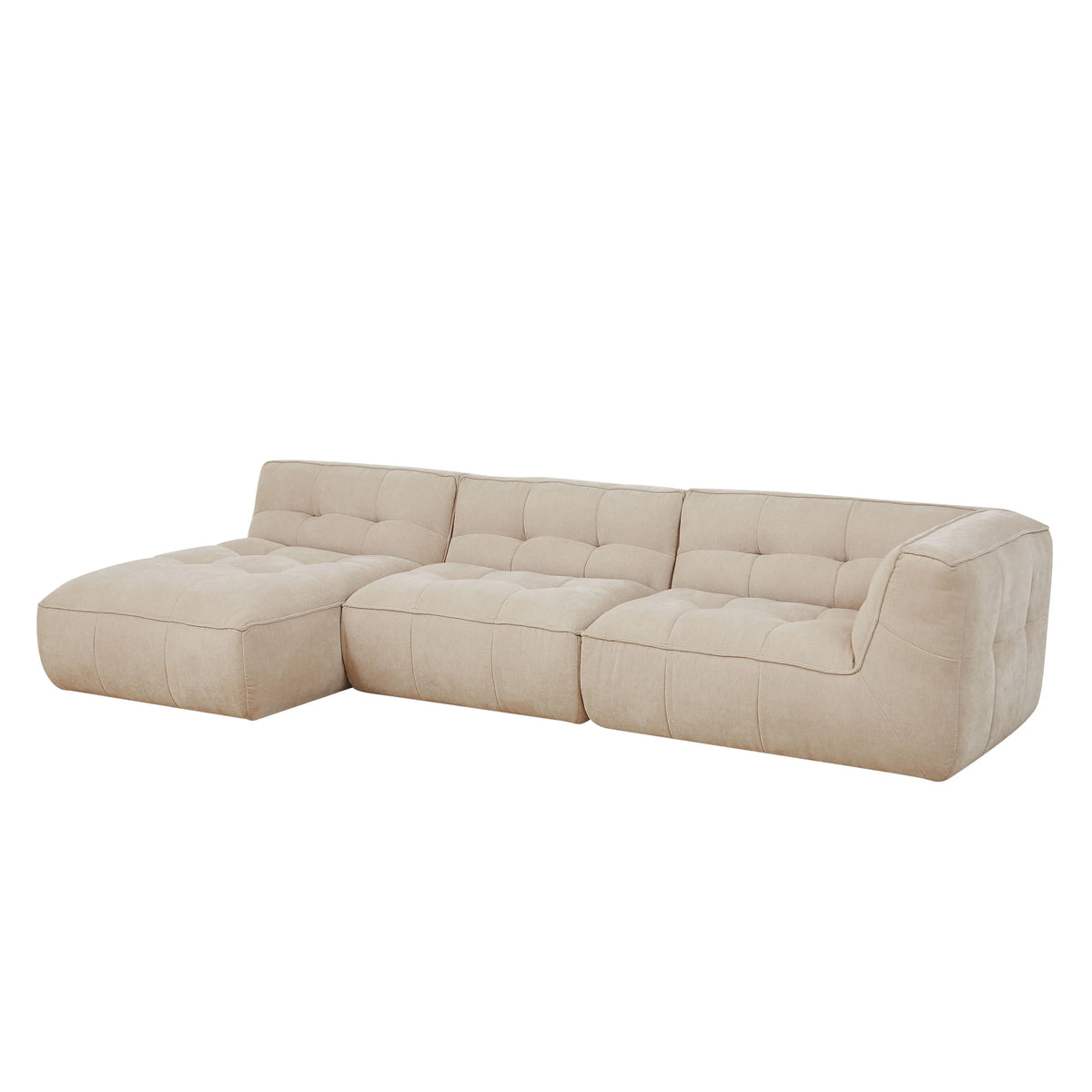 ORIETO - Fabric 4 Seater Left Corner Sofa