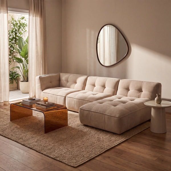 ORIETO - Fabric 4 Seater Right Corner Sofa
