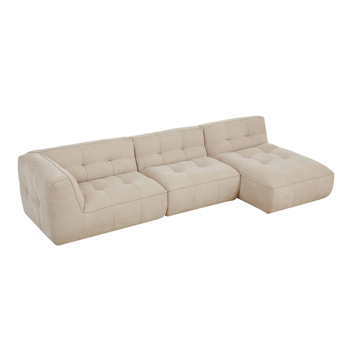 ORIETO - Fabric 4 Seater Right Corner Sofa